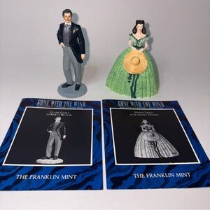 Gone with the Wind Franklin Mint Scarlett O’Hara Rhett Butler Figurines w/Boxes
